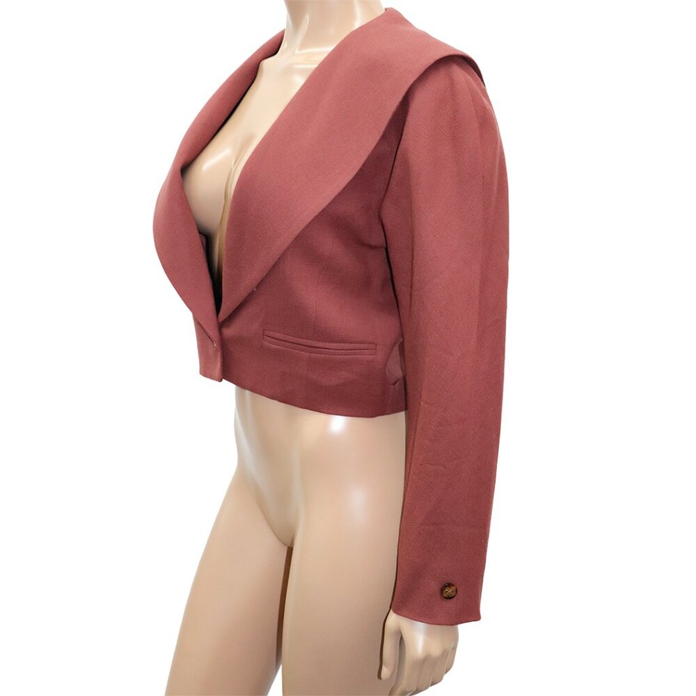 Alfred Sung Cropped Blazer Rust Chic M - Picture 3 of 6